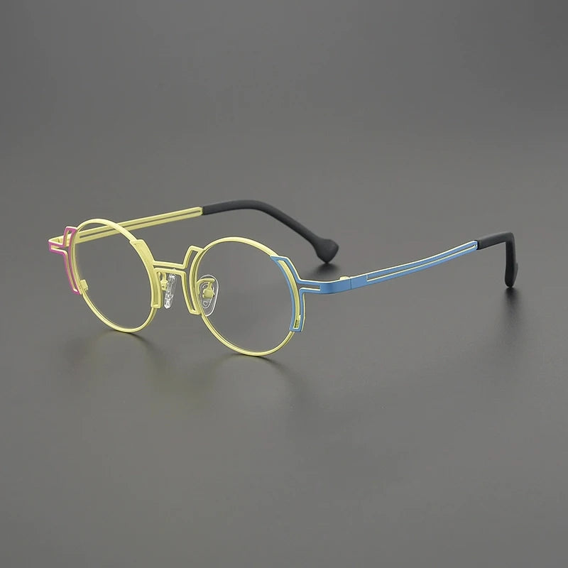 Gatenac Women's Full Rim Round Titanium Eyeglasses G85858