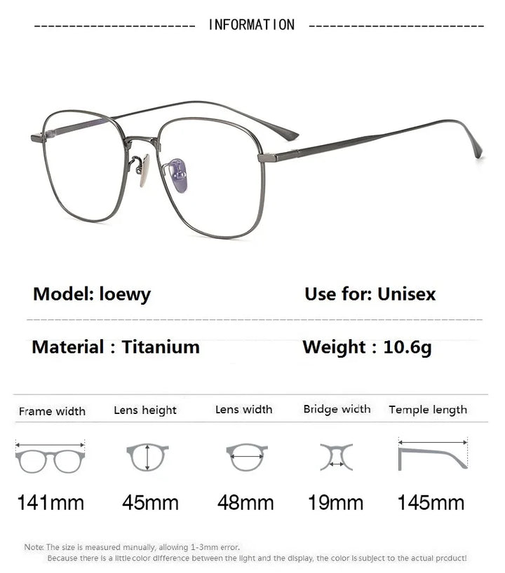 Aimee Men's Full Rim Oval Square Titanium Eyeglasses 14145 Full Rim Aimee   