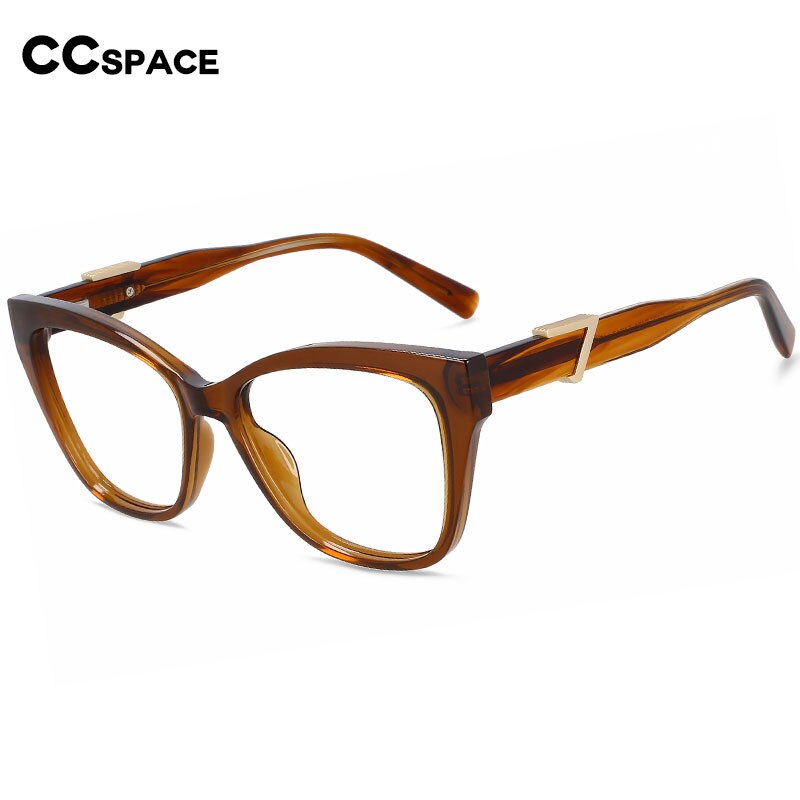 CCspace Women's Full Rim Cat Eye Acetate Tr 90 Eyeglasses 56490 Full Rim CCspace   