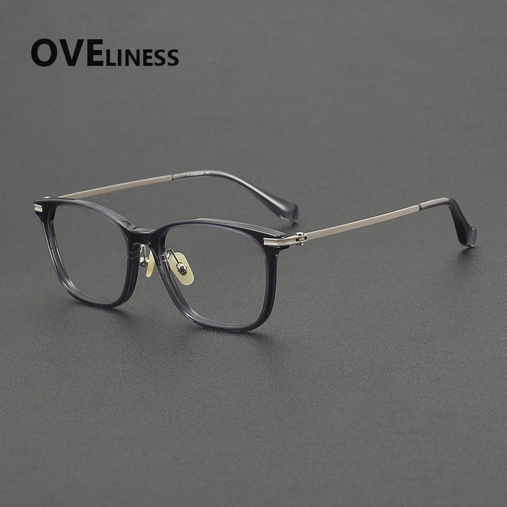Oveliness Unisex Full Rim Square Titanium Acetate Eyeglasses 390012