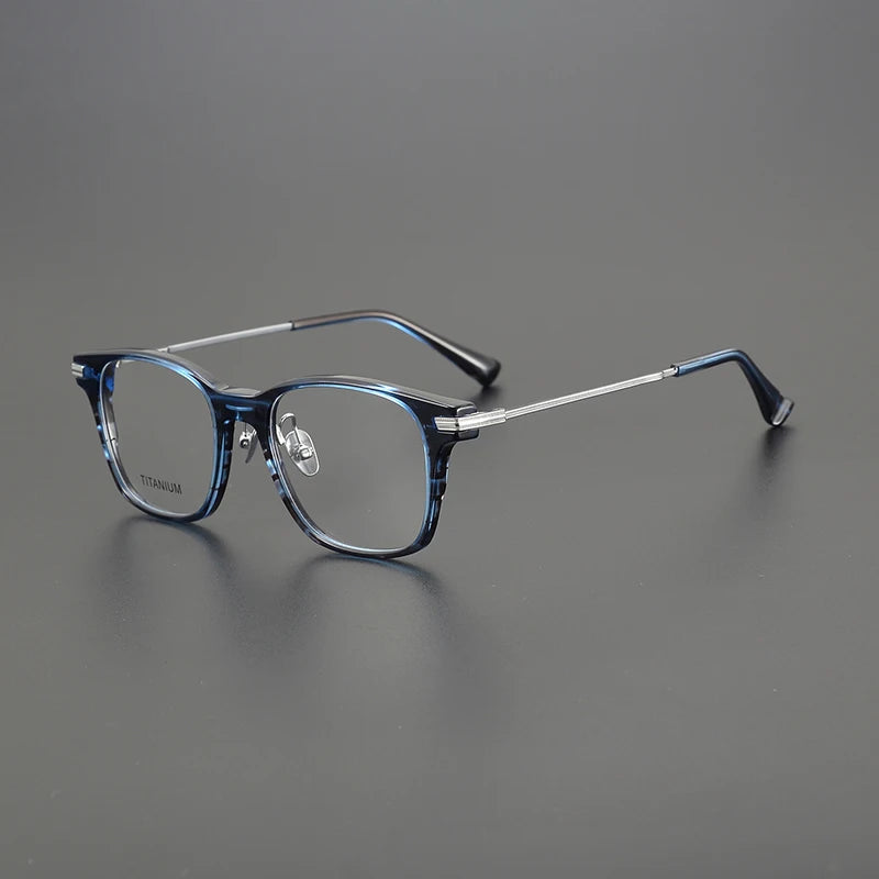 Nobler Unisex Full Rim Square Acetate Titanium Eyeglasses M142 Full Rim Nobler C50  