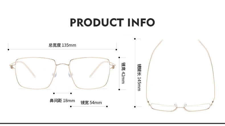 Black Mask Women's Full Rim Square Screwless Titanium Eyeglasses 54135