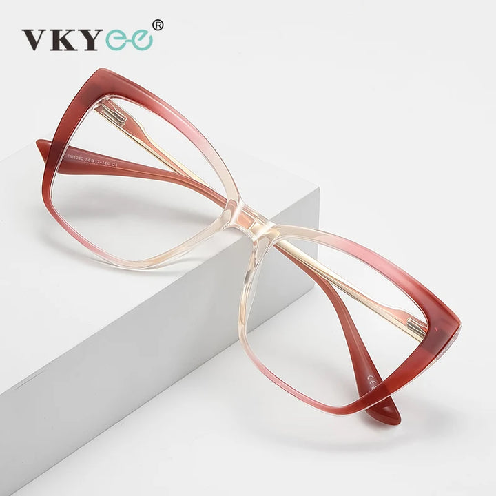 Vicky Women's Full Rim Square Butterfly Tr 90 Titanium Reading Glasses 97229
