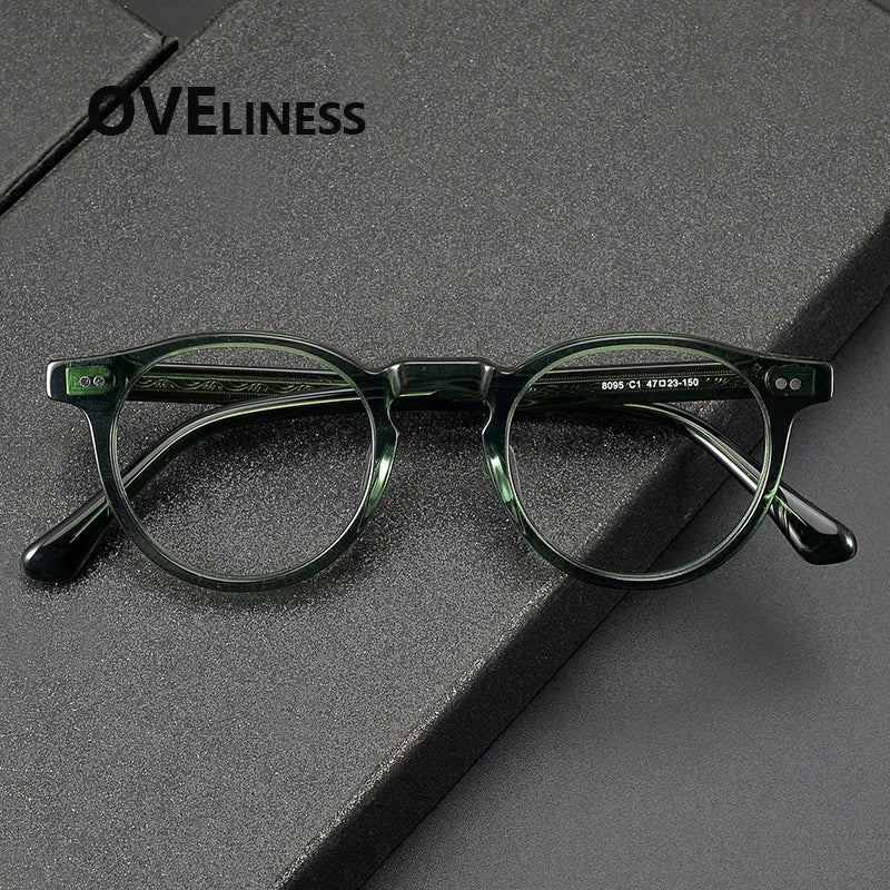 Oveliness Women's Full Rim Round Acetate Eyeglasses 398095