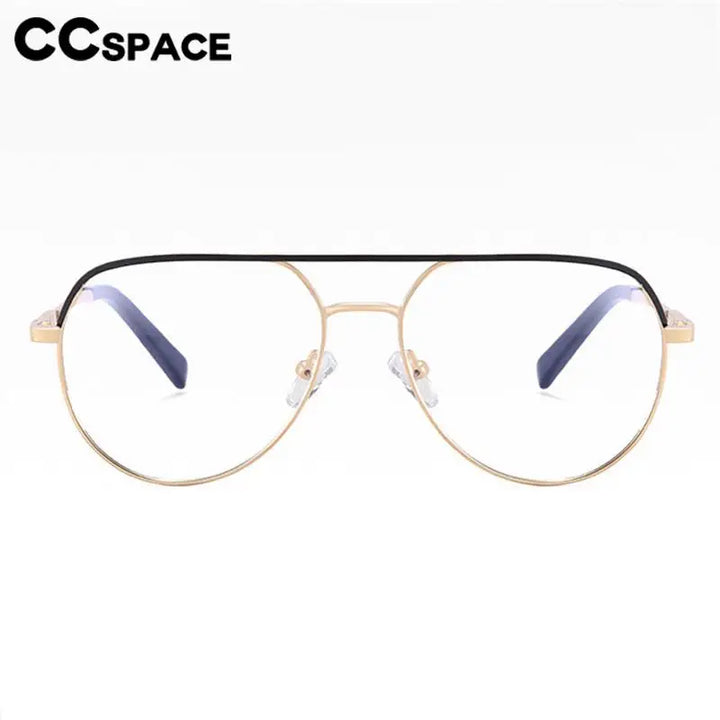 CCspace Unisex Full Rim Round Double Bridge Alloy Reading Glasses R57523 Reading Glasses CCSpace   