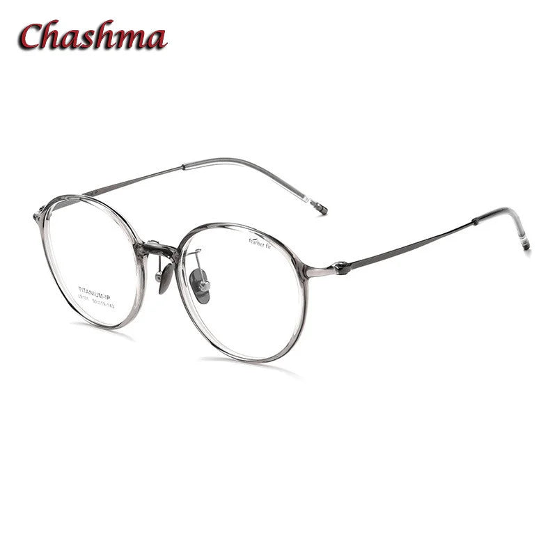 Chashma Ochki Women's Small Full Rim Round Tr 90 Eyeglasses L9101 Full Rim Chashma Ochki Gray  