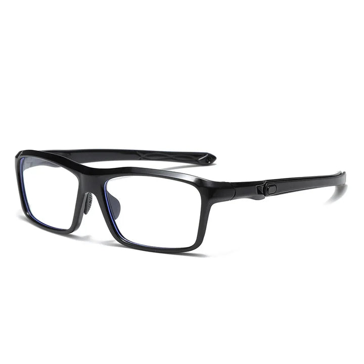 Hdcrafter Unisex Full Rim Square Tr 90 Acetate Sport Eyeglasses 812821 Full Rim Hdcrafter Eyeglasses Glossy-Black