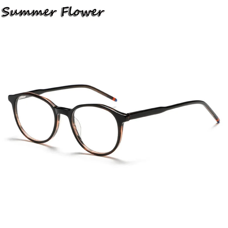 Summer Flower Women's Full Rim Round Acetate Eyeglasses 81010