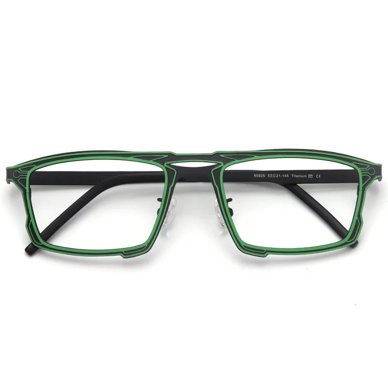 Muzz 8582 men's rectangle pure titanium prescription eyeglasses — view 5