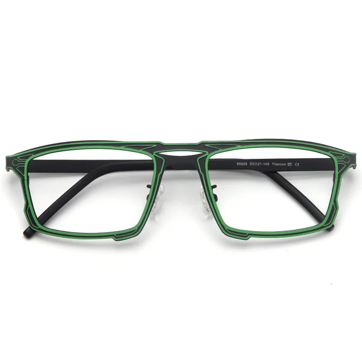 Muzz 8582 men's rectangle pure titanium prescription eyeglasses — view 5