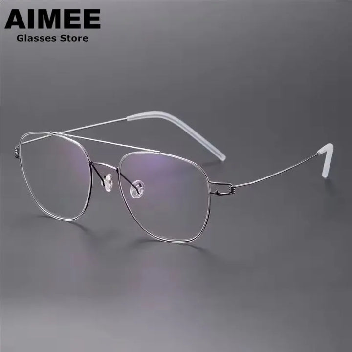 Aimee Unise Full Rim Square Double Bridge Titanium Eyeglasses 398201