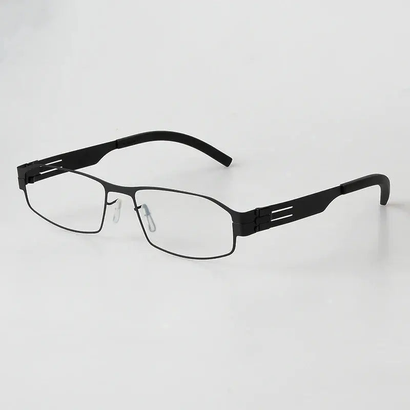 Bobbie 543018 Unisex 138mm Full Rim Square Stainless Steel Frames — view 1 | Bobbie at FuzWeb