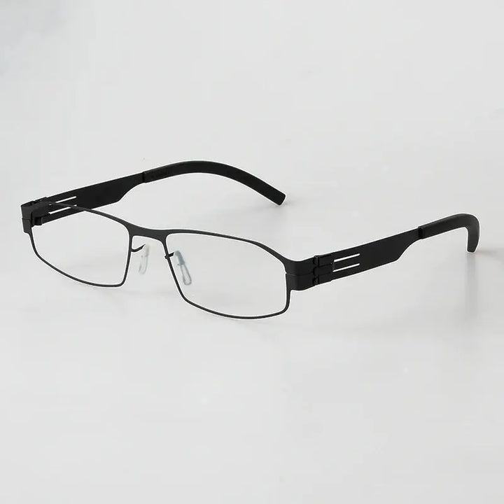 Bobbie 543018 Unisex 138mm Full Rim Square Stainless Steel Frames — view 1 | Bobbie at FuzWeb