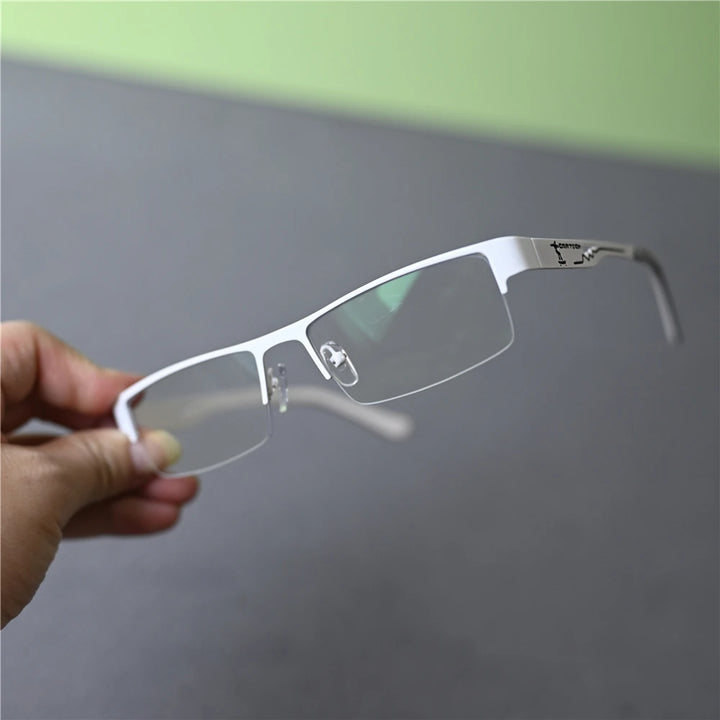 Cubojue Unisex Semi Rim Rectangle Alloy Reading Glasses 6449 Reading Glasses Cubojue   