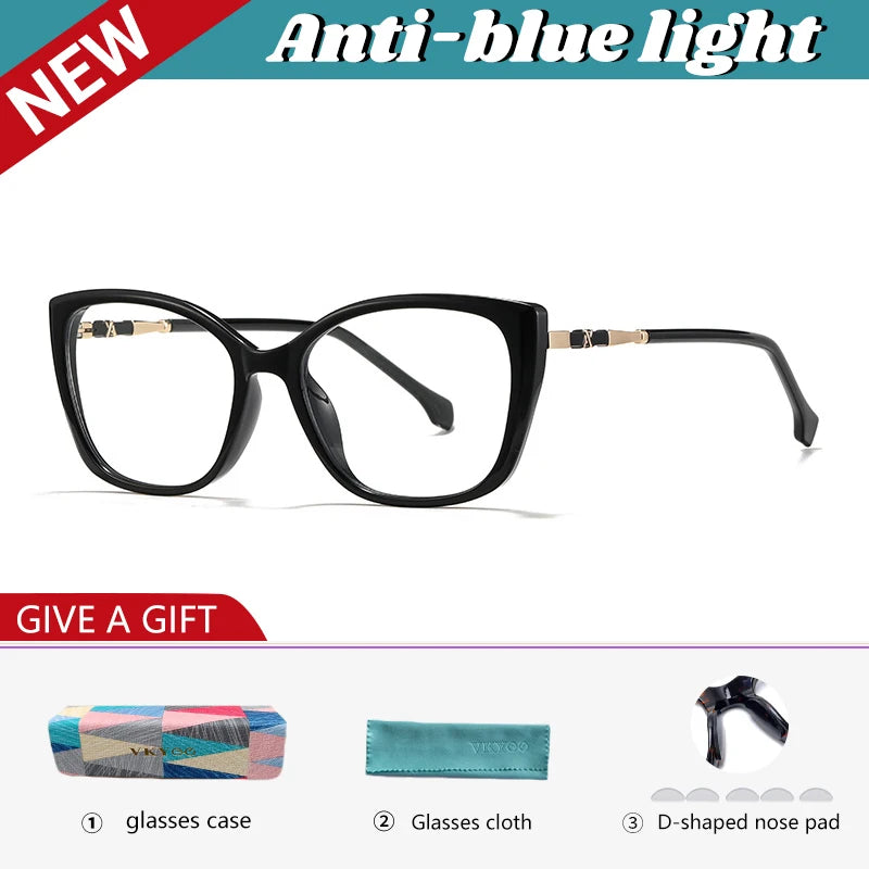 Vicky Women's Full Rim Cat Eye Tr 90 Alloy Reading Glasses 327004