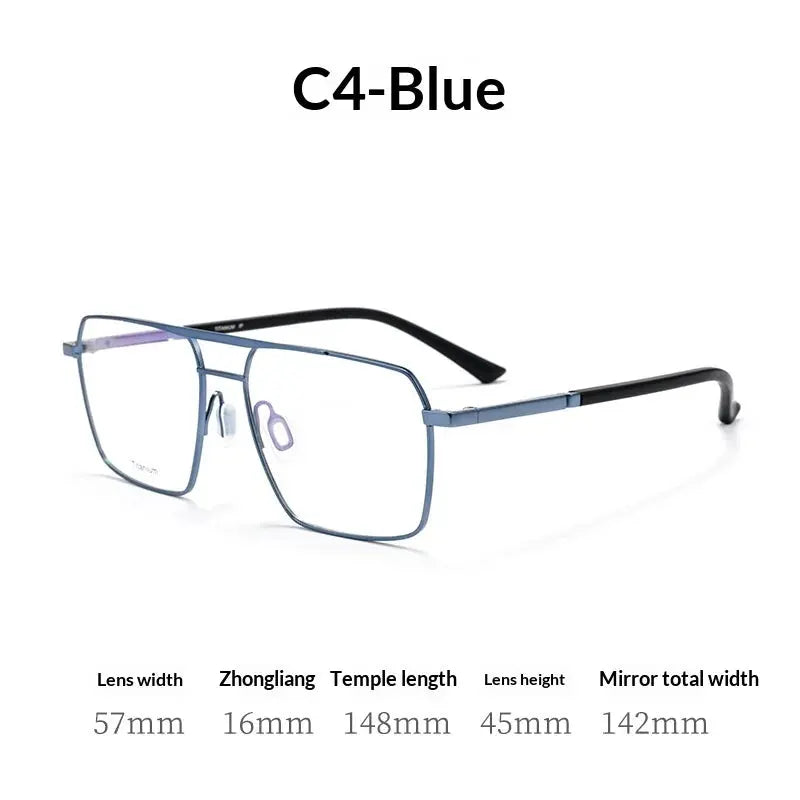 Aror Full Rim 838600 Men’s Double Bridge Steel Square Frames FuzWeb