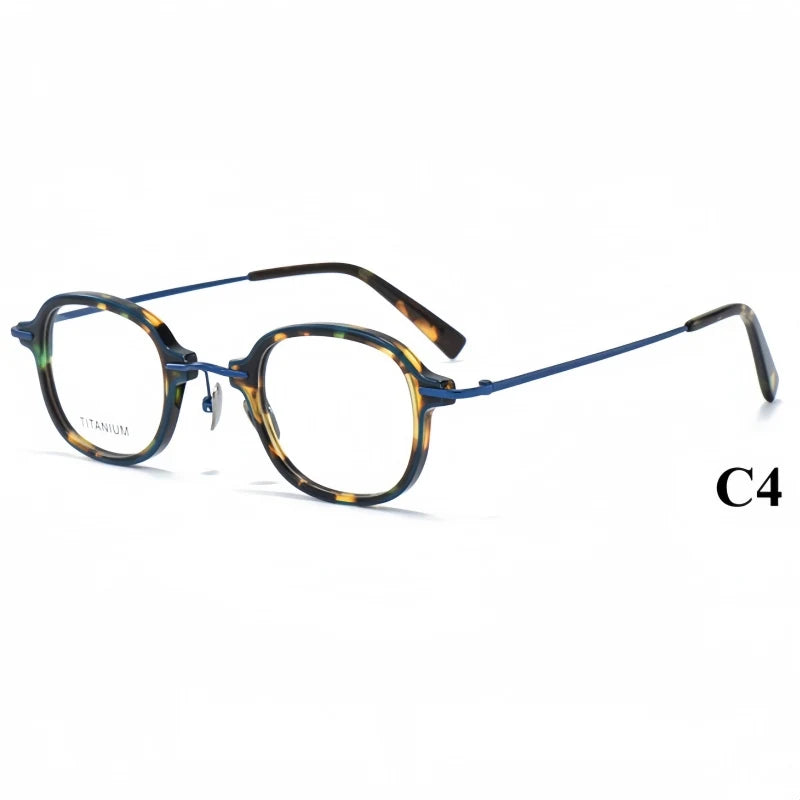 Xbora Unisex Full Rim Round Titanium &amp; Acetate Eyeglasses 98512 — view 4 | Xbora at FuzWeb