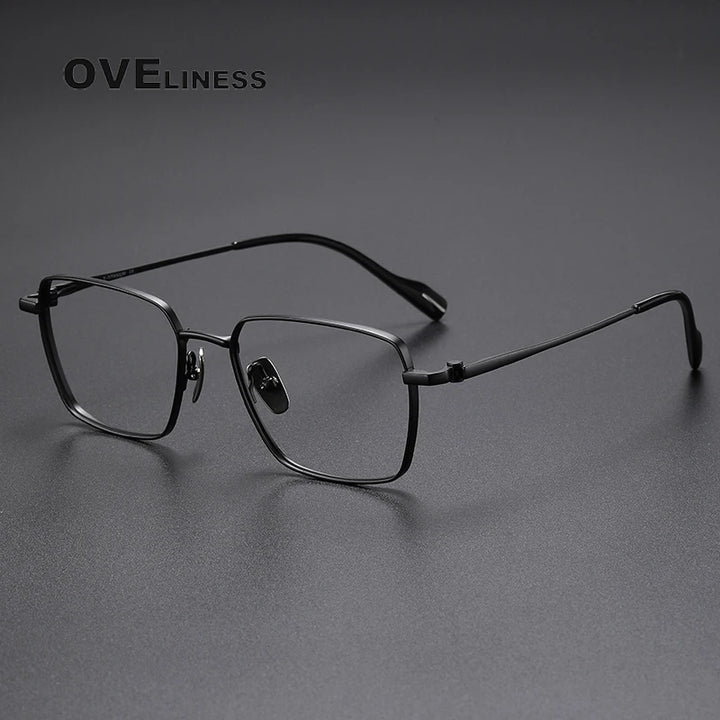 Oveliness Unisex Full Rim Square Titanium Eyeglasses 81012 Full Rim Oveliness black  