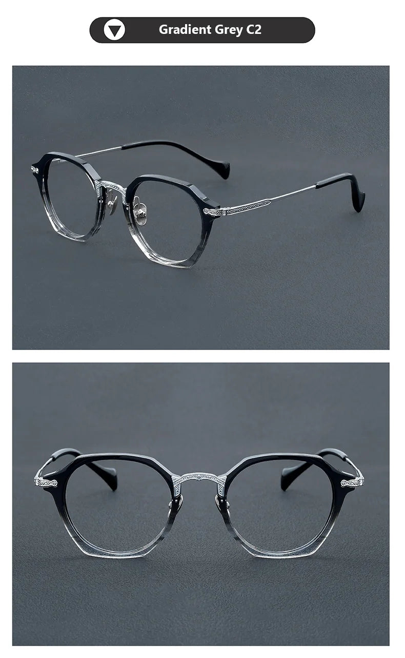 Oveliness Unisex Full Rim Oval Acetate Titanium Eyeglasses 926009