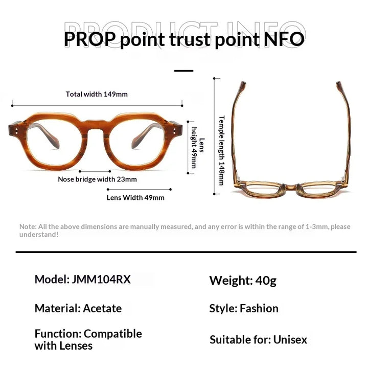 Muzz JM104rx unisex oval acetate prescription eyeglasses — view 2