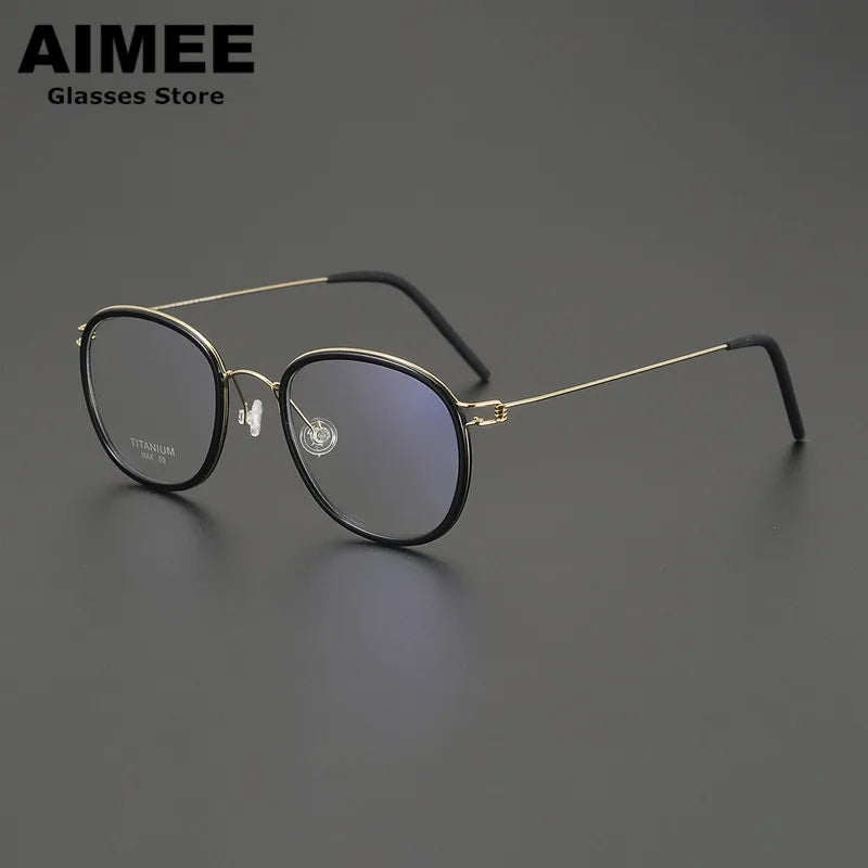 Aimee Unisex Full Rim Square Polygon Square Titanium Eyeglasses 369124