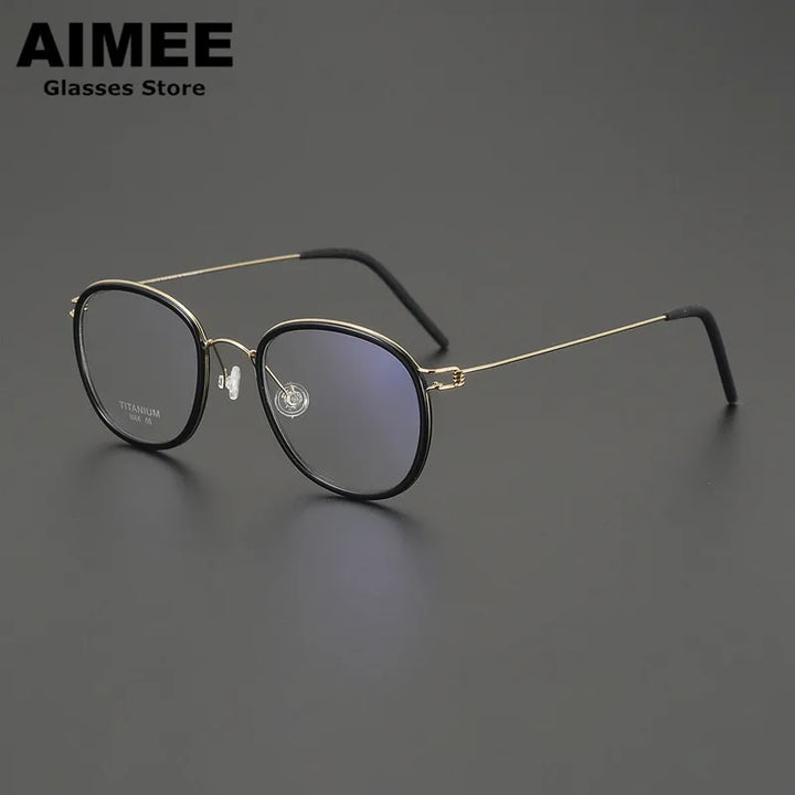 Aimee Unisex Full Rim Square Polygon Square Titanium Eyeglasses 369124