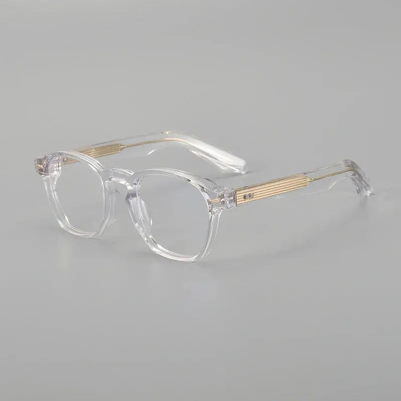 Aror Men's Full Rim Polygon Thick Acetate Titanium Eyeglasses 396195.