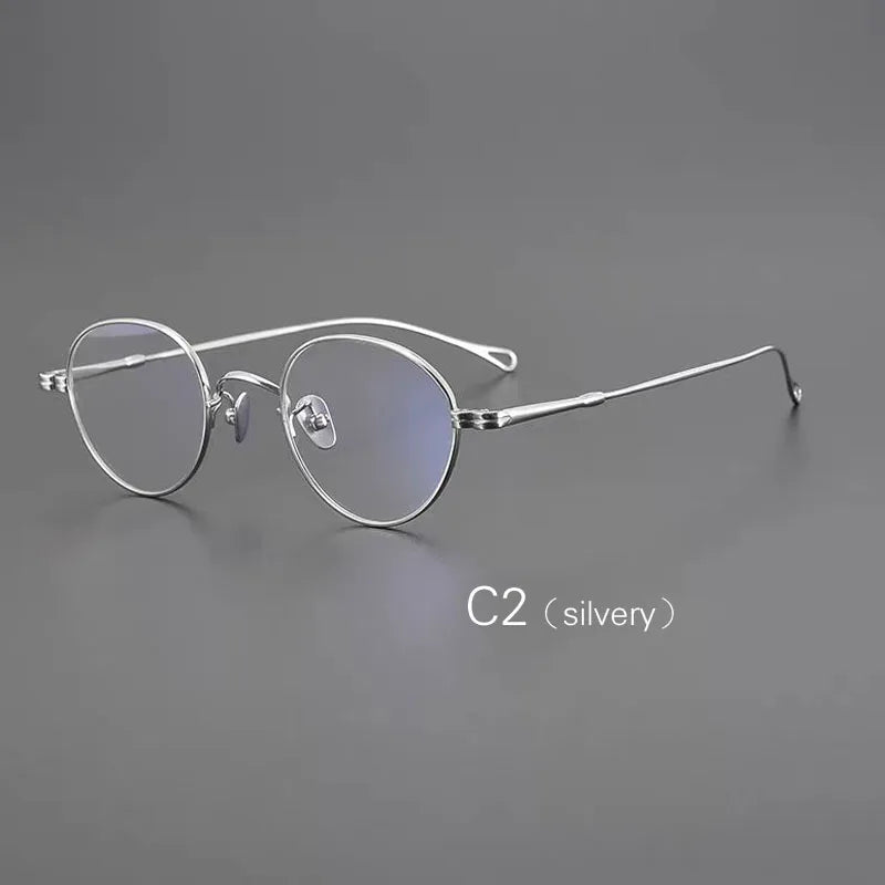 Yujo Unisex Full Rim Classic Pure Titanium Eyeglasses 07 — view 3 | Yujo at FuzWeb