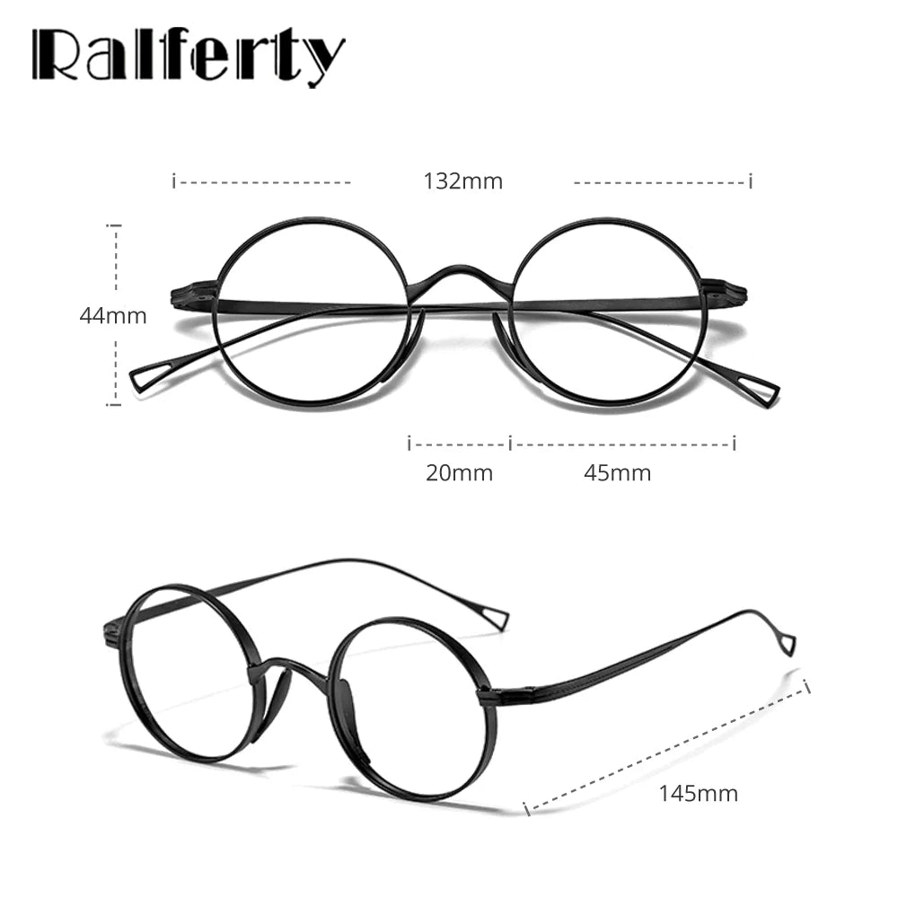 Ralferty Unisex Full Rim Round Titanium Prescription Eyeglasses X10518 - view 5