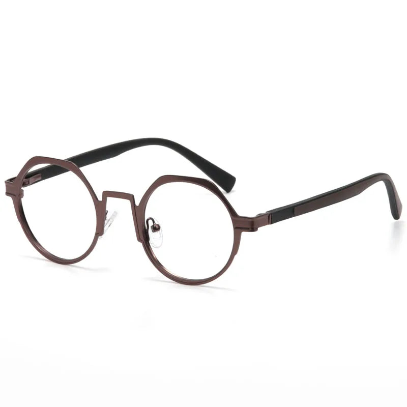 ﻿ Aror Women's Full Rim Flat Top Round Alloy Eyeglasses 88214