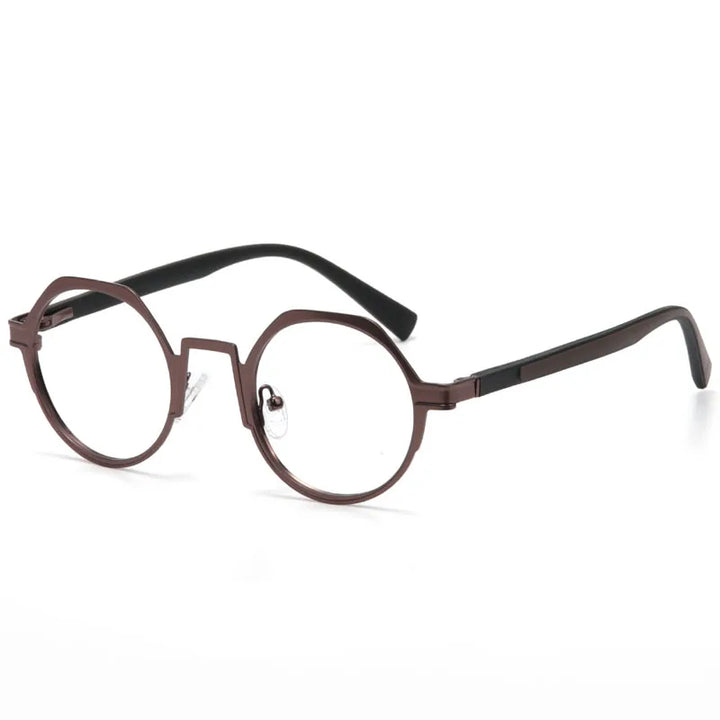 ﻿ Aror Women's Full Rim Flat Top Round Alloy Eyeglasses 88214