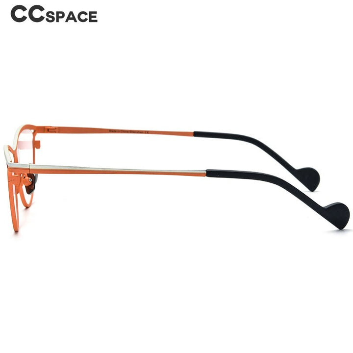 CCSpace Unisex Full Rim Oval Cat Eye Titanium Eyeglasses 56127 Full Rim CCspace   