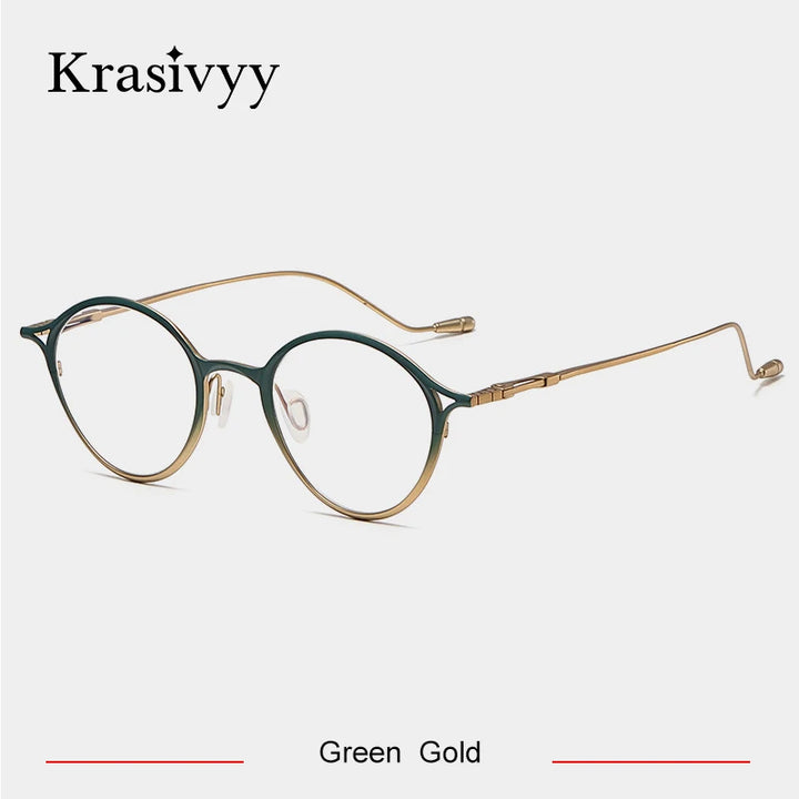 Krasivyy Unisex Full Rim Oval Round Titanium Eyeglasses 35926