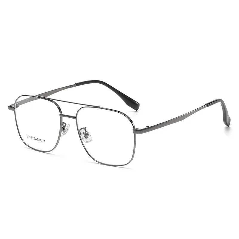 Yimaruili Unisex Full Rim Square Double Bridge Titanium Eyeglasses 985142