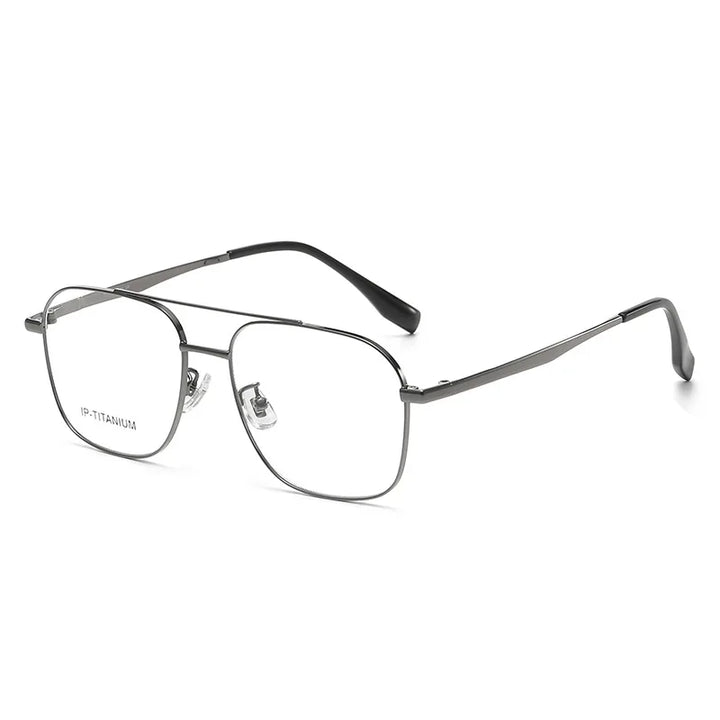 Yimaruili Unisex Full Rim Square Double Bridge Titanium Eyeglasses 985142