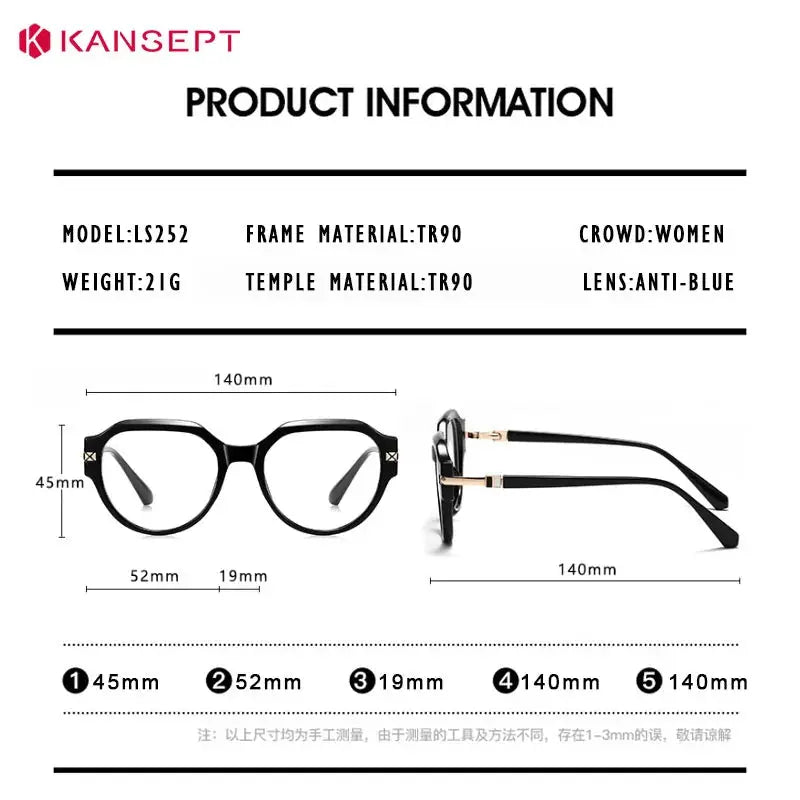 Kansept Unisex Full Rim Oval Tr 90 Frames 052520 FuzWeb
