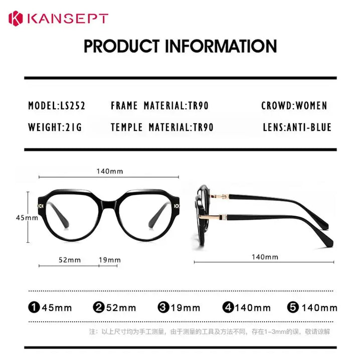 Kansept Unisex Full Rim Oval Tr 90 Frames 052520 FuzWeb