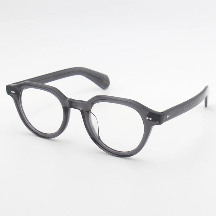 Black Mask Unisex Full Rim Round Acetate Eyeglasses Fuz 4