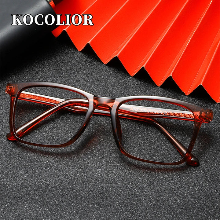 Kocolior Unisex Full Rim Square Acetate Fiber Eyeglasses Fj8098 Full Rim Kocolior   