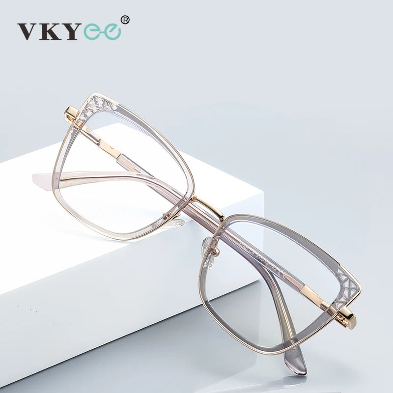 Vicky Women's Full Rim Butterfly Tr 90 Alloy Reading Glasses 43148