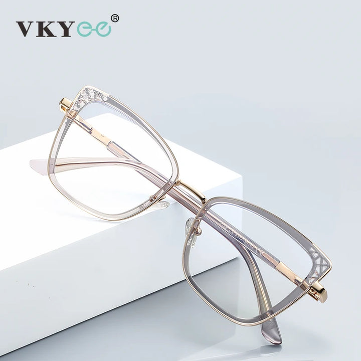Vicky Women's Full Rim Butterfly Tr 90 Alloy Reading Glasses 43148
