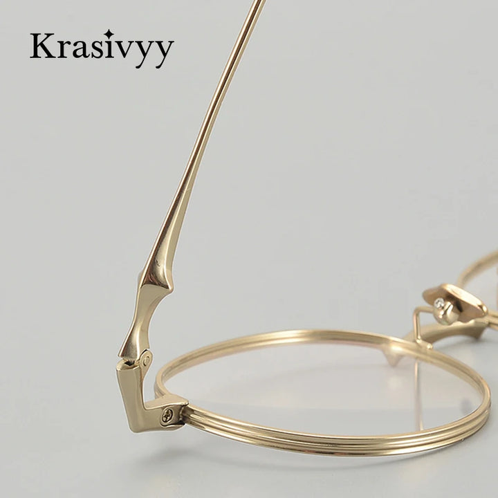 Krasivyy Women's Full Rim Round Titanium Eyeglasses Ep4549 Full Rim Krasivyy   