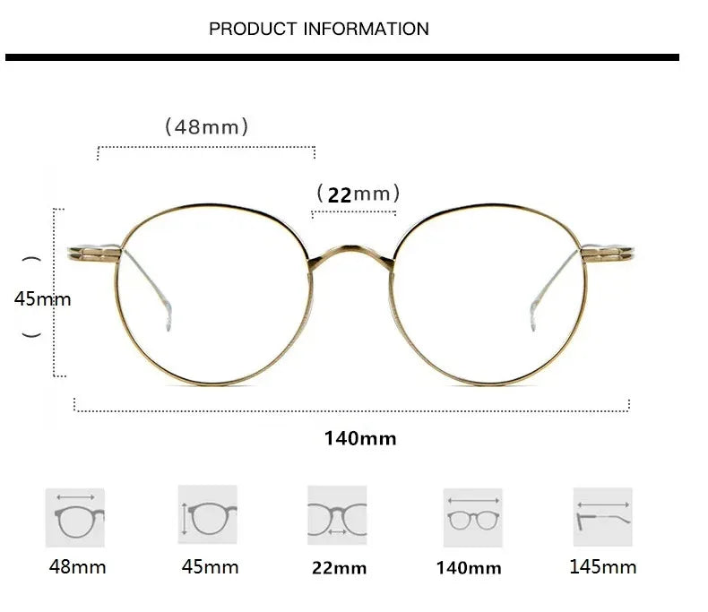 Aimee Unisex Full Rim Round Oval Titanium Eyeglasses 112113 Full Rim Aimee   