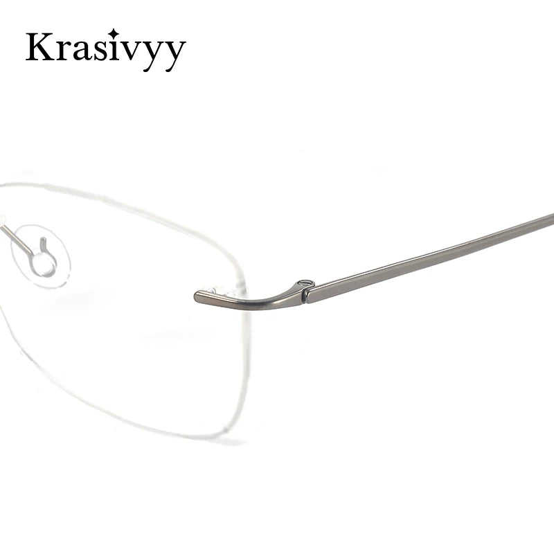 Krasivyy Unisex Rimless Oval Titanium Prescription Eyeglasses KR16022 - view 4