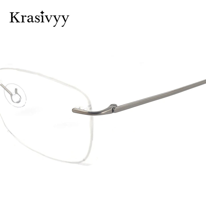 Krasivyy Unisex Rimless Oval Titanium Prescription Eyeglasses KR16022 - view 4