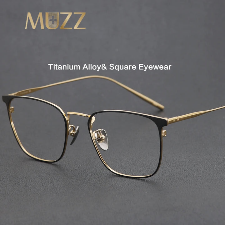 Muzz Women's Full Rim Square Tianium Eyeglasses 30020 Full Rim Muzz   