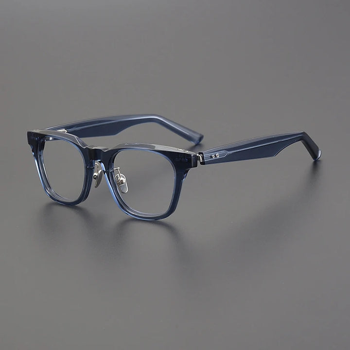 Gatenac Unisex Full Rim Square Acetate Eyeglasses Gxyj1188 Full Rim Gatenac Blue  