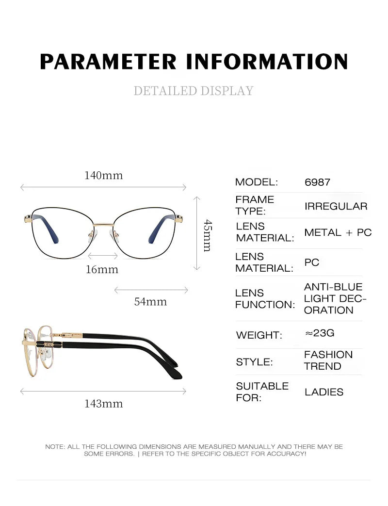 Vicky WK6987 Women's Cat Eye Full Rim Eyeglasses — view 2