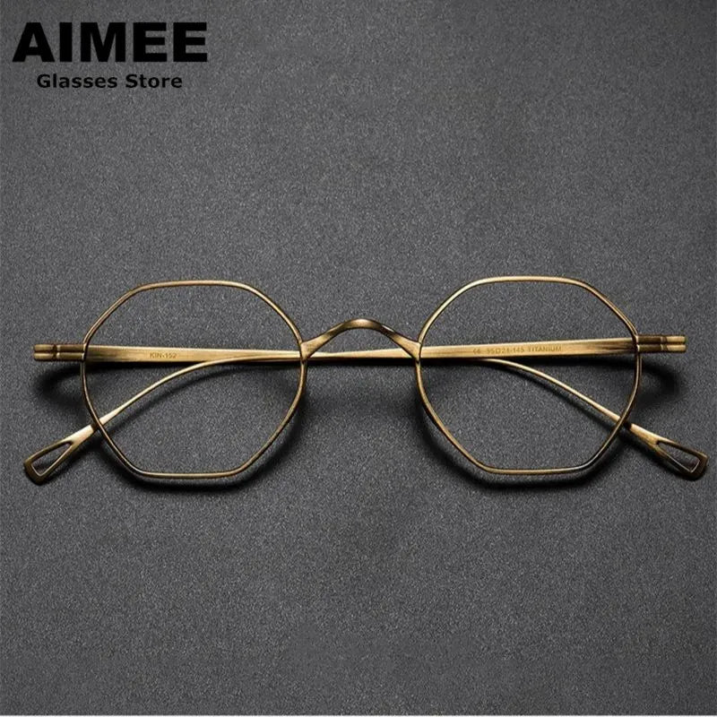 Aimee Unisex Full Rim Small Hexagon Titanium Eyeglasses 112152 Full Rim Aimee   