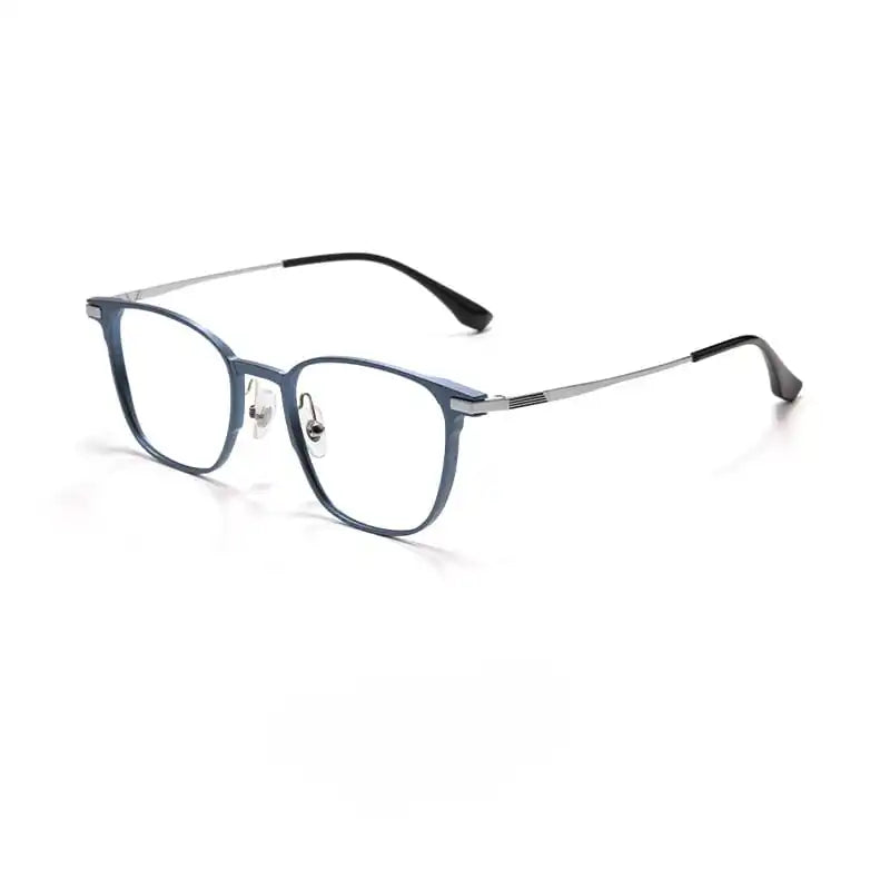 Summer Flower Men's Full Rim Square Acetate Titanium Eyeglasses 28559